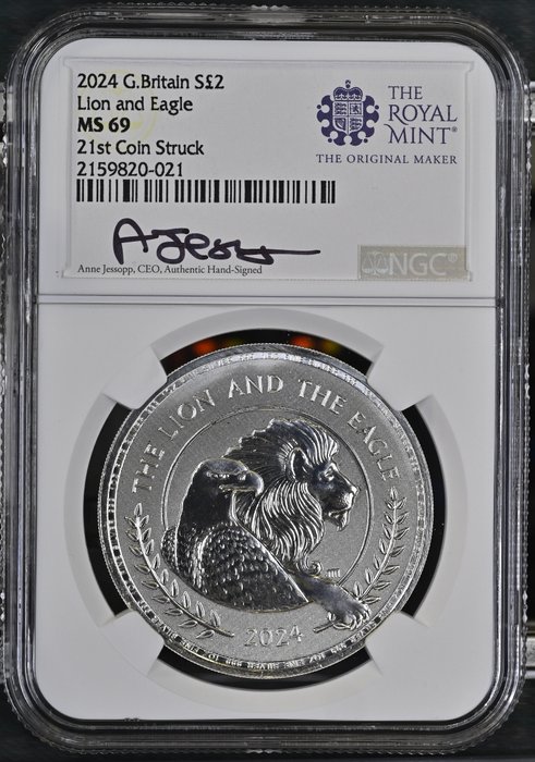 Storbritannien. 2 Pounds 2024 British Lion and American Eagle, 1 Oz (.999) - MD69  (Ingen mindstepris)