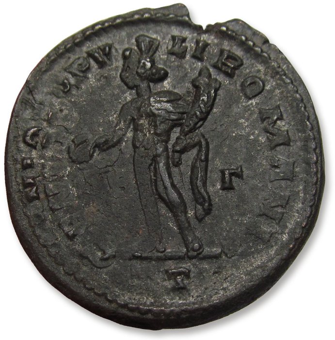 Romarriket Galerius as Caesar Follis Treveri (Trier) mint circa 296-297 AD - mintmark TR B - Γ in fields - heavy double strike