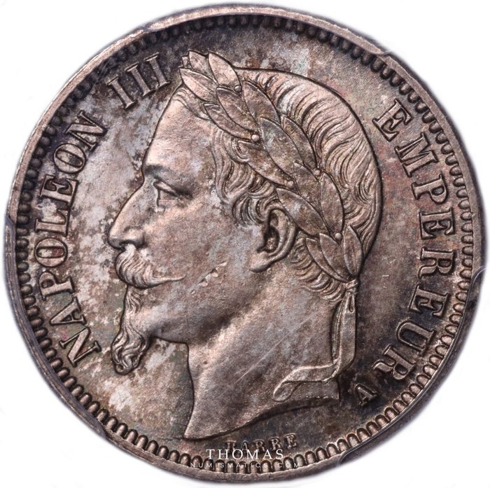 Frankrig. Napoléon III (1852-1870). 1 Franc 1867 Paris