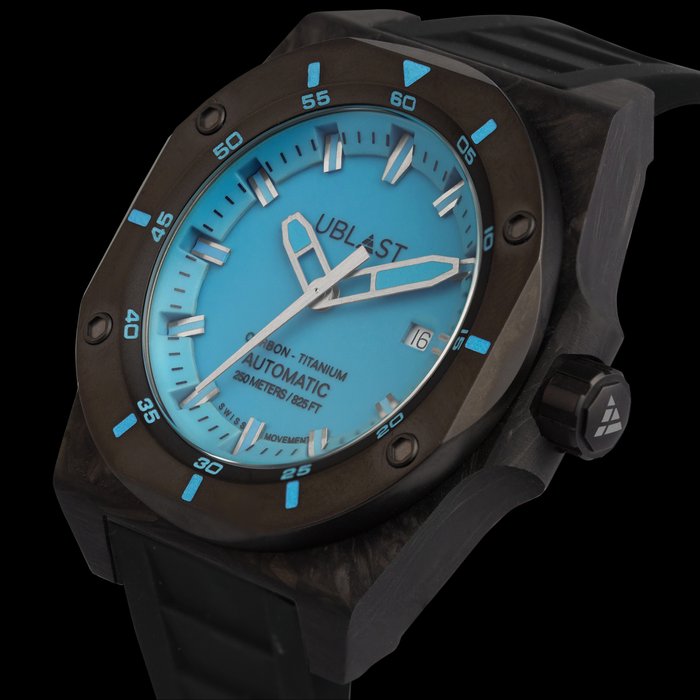 Ublast - Fusion - Forget Carbon  Titanium - UBFSN47BBU - Luminous Dial - Automatic Swiss MOVT - Mænd - Ny