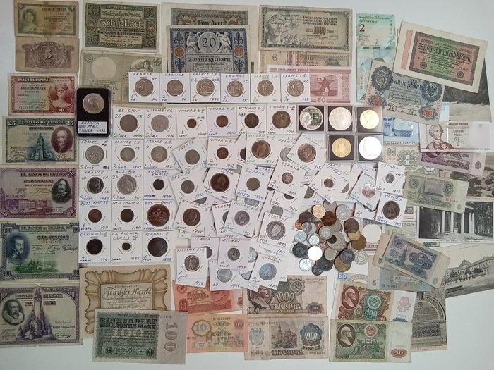 Verden. World collection coins lot with Silver  154 coins in total including old and rare ones with 1651 - 1960s  (Ingen mindstepris)