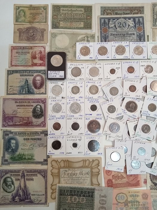 Verden. World collection coins lot with Silver  154 coins in total including old and rare ones with 1651 - 1960s  (Ingen mindstepris)