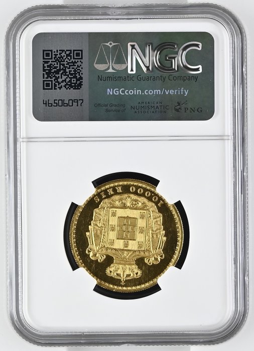 Portugal. D. Luís I (1861-1889). 10.000 Reis 1878 - NGC - MS63 PL - Proof Like - Muito Rara - Top Graded