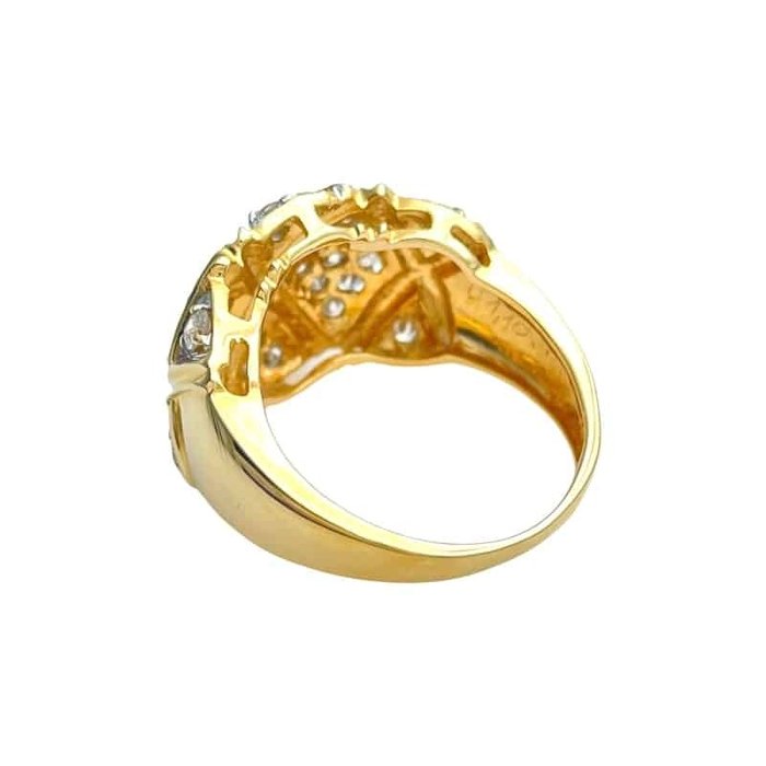 Ring - 14 karat Gulguld -  1.10ct. tw. Diamant (Natur)  - Gulguld diamantring