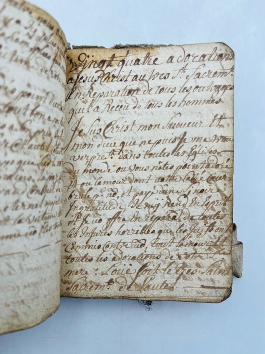 Inconnu - Manuscrit Dévotion Ancienne Livre de prière - 1680