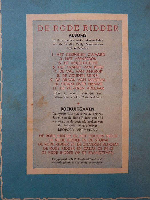 De Rode Ridder 12 - De Hoorn van Horak - 1 x antikvarisk album - Første udgave - 1962