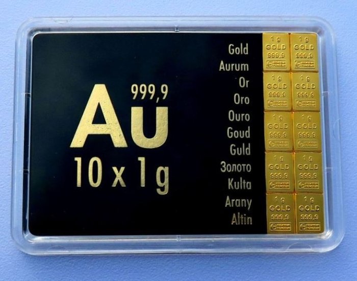 10 gram - Guld 999 - Valcambi, Switzerland - Forseglet