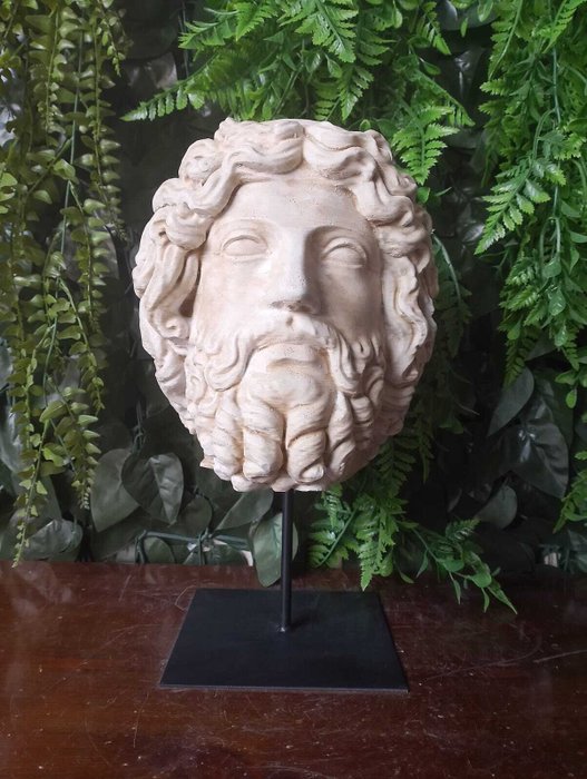 Skulptur, Testa di Zeus - 36 cm - marmorstøv