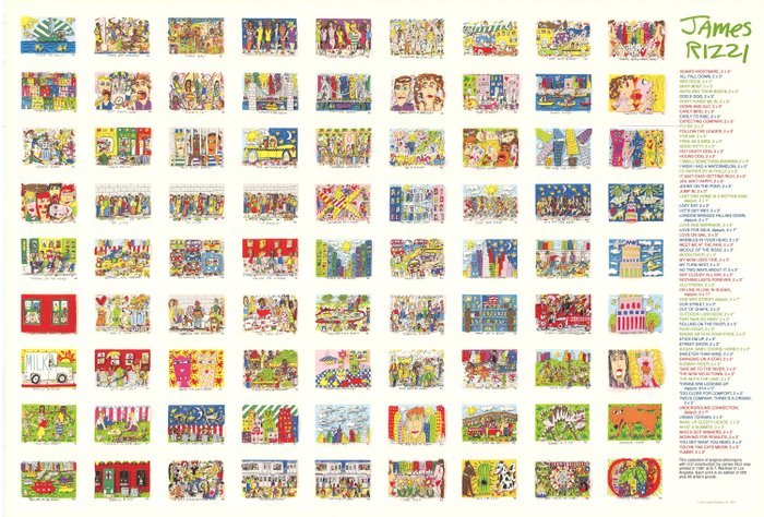 James Rizzi (after) - 81 Rizzi Prints on the Wall