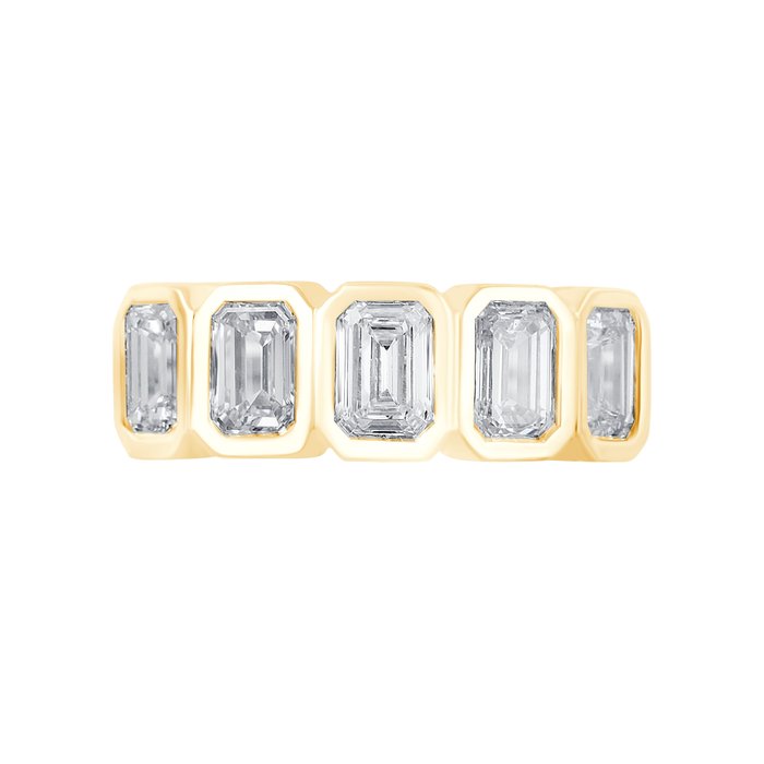 Ring - 14 karat Gulguld -  2.50ct. tw. Diamant (Laboratoriedyrket)