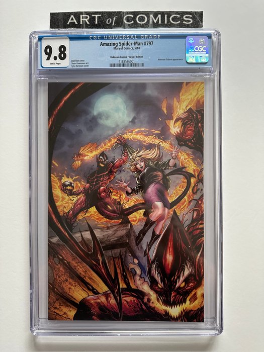 The Amazing Spider-Man #797 - Norman Osborn Appearance - Rare Unknown Comics Virgin Edition Variant - CGC Graded 98 - Extremely High Grade!! - White Pages!! - Key Book! - 1 Graded comic - Første udgave - 2018