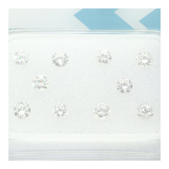 Ingen mindstepris - 10 pcs Diamant  (Natur)  - 0.62 ct - Rund - H - I1 - International Gemological Institute (IGI)