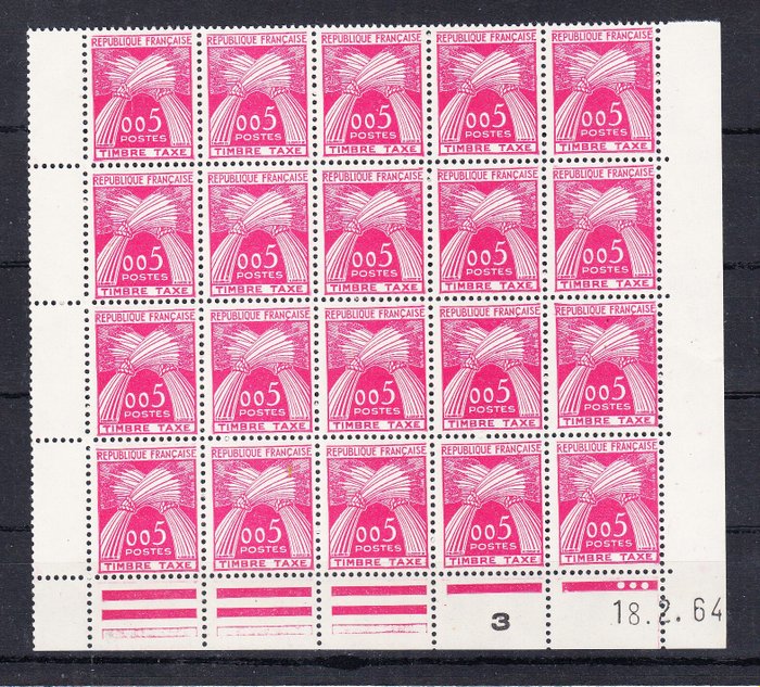 Frankrig 1960 - 1960 afgifter komplet serie i blokke á 20 mnh - yvert 90/94