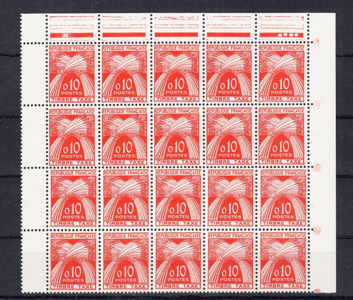 Frankrig 1960 - 1960 afgifter komplet serie i blokke á 20 mnh - yvert 90/94