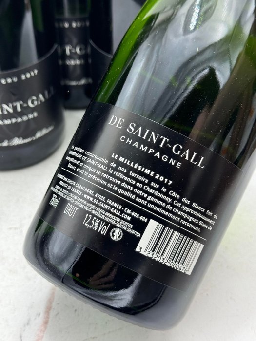 2017 De Saint-Gall, De Saint Gall - Blanc de Blancs Millésimé with Champagne Bucket - Champagne Grand Cru - 6 Flasker (0,75 L)