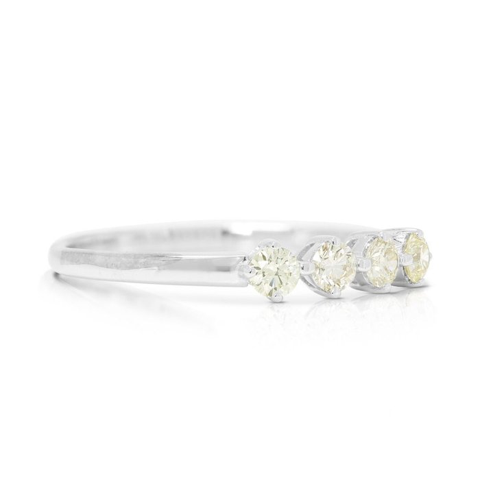 Ring - 18 kraat Hvidguld -  0.32ct. tw. Diamant (Natur)