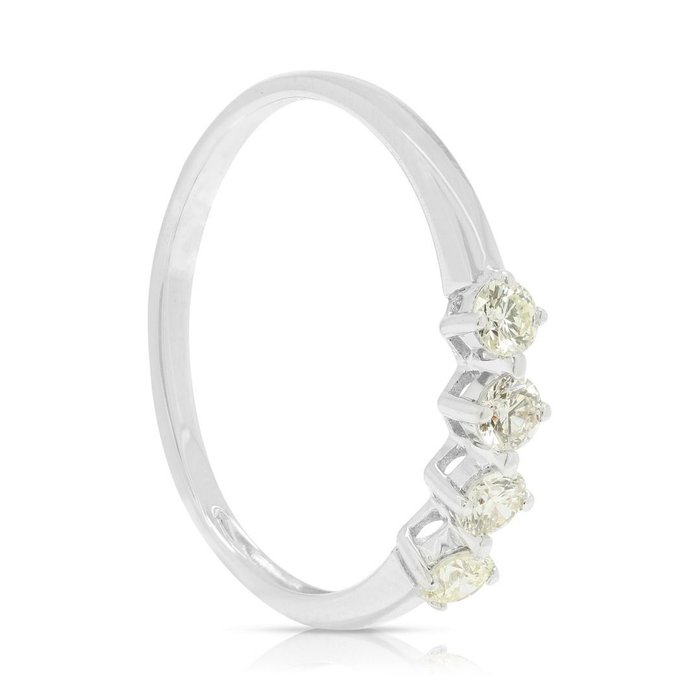 Ring - 18 kraat Hvidguld -  0.32ct. tw. Diamant (Natur)