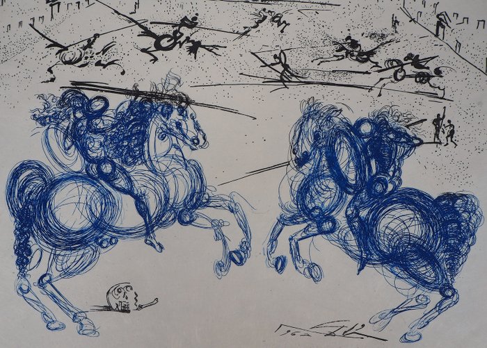 Salvador Dali (1904-1989) - Les Cavaliers bleus