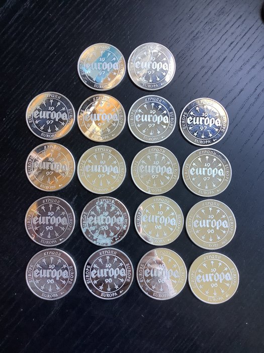 Europa. Ecu 1997/1998 Europa (.999) 18 stuks  (Ingen mindstepris)