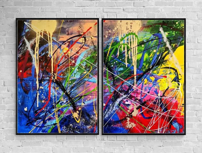 Lenar (1983) - Abstract Composition (Diptych) - XL