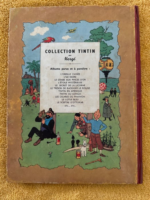 Tintin T5 - Le Lotus bleu (B1) - C - 1ère édition couleur - 1 Album (gendannet) - 1946