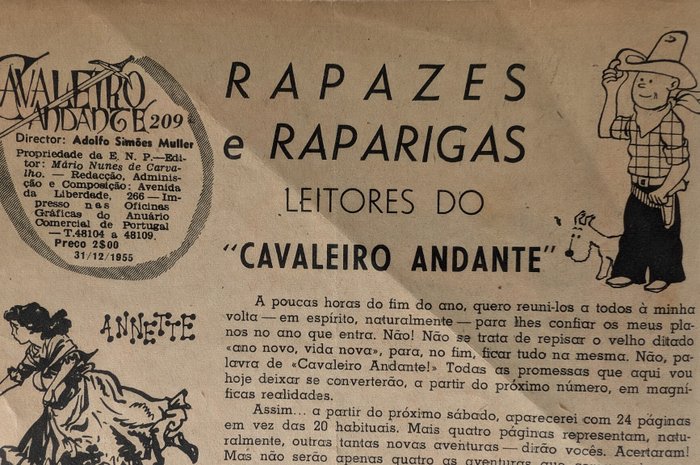 Journaux portugais Cavaleiro Andante + Kong Kylle - 1953-1954