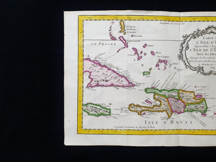 Caraibi - Caribien, Den Dominikanske Republik, Haiti, Santo Domingo; La Haye, P. de Hondt / J.N. Bellin / A.F. Prevost - Carte de l'Isle d'Hayti anjour d'hui l'Espagnole ou l'Isle de Saint Domingue avec les Isles voisines - 1721-1750