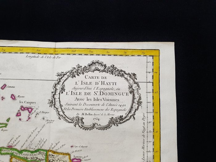 Caraibi - Caribien, Den Dominikanske Republik, Haiti, Santo Domingo; La Haye, P. de Hondt / J.N. Bellin / A.F. Prevost - Carte de l'Isle d'Hayti anjour d'hui l'Espagnole ou l'Isle de Saint Domingue avec les Isles voisines - 1721-1750