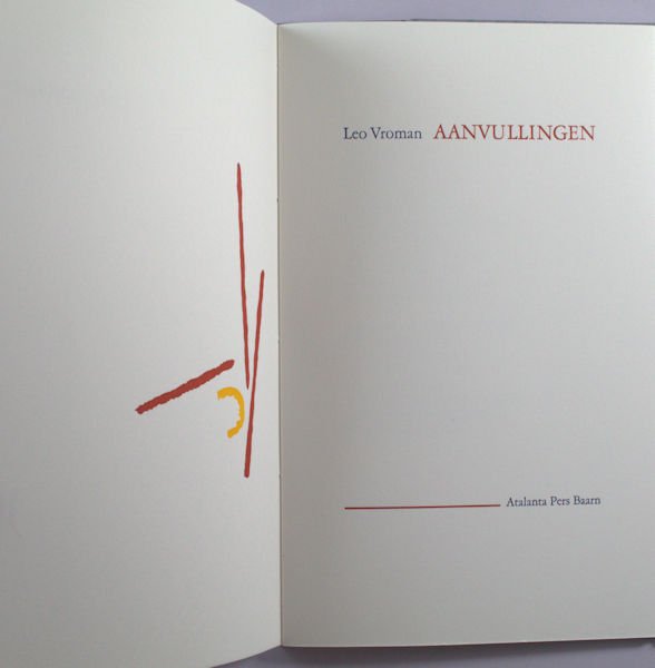 Leo Vroman, Georgine Sanders - Lot met 2 uitgaven van de Atalanta Pers - 1997-2001