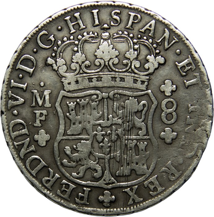 Spanien. Fernando VI (1746-1759). 8 Reales México 1752, Ensayador MF