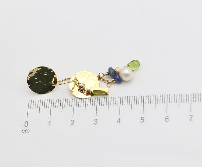 Øreringe - 18 kraat Gulguld Safir - Peridot