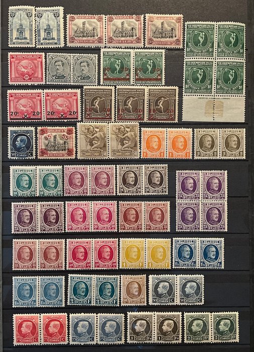 Belgien 1883/1922 - Samling af semi-klassiske frimærker inklusive bedre serier og par - ex OBP 164/298