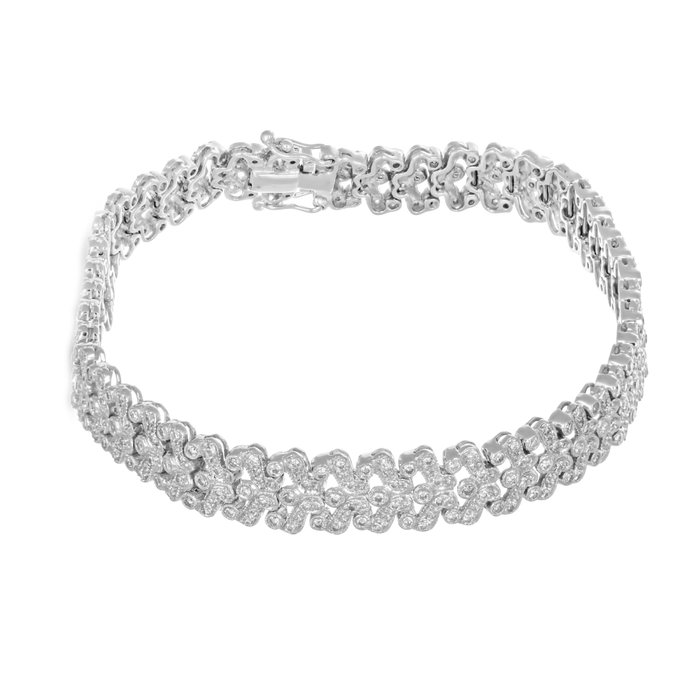 Armbånd - 18 kraat Hvidguld -  0.16ct. tw. Diamant (Natur)