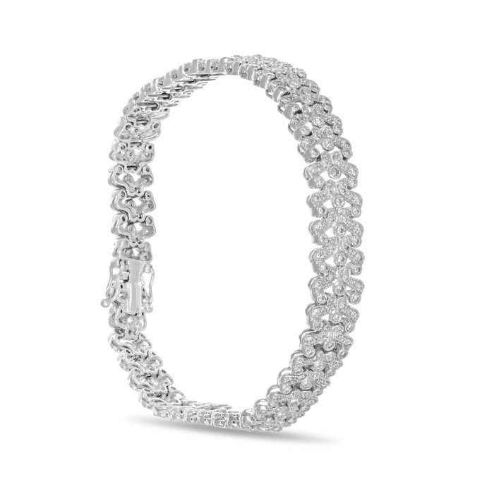 Armbånd - 18 kraat Hvidguld -  0.16ct. tw. Diamant (Natur)