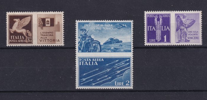 Italien Kongerige 1942 - Krigspropaganda, ikke udstedt. Komplet serie MNH s.1601