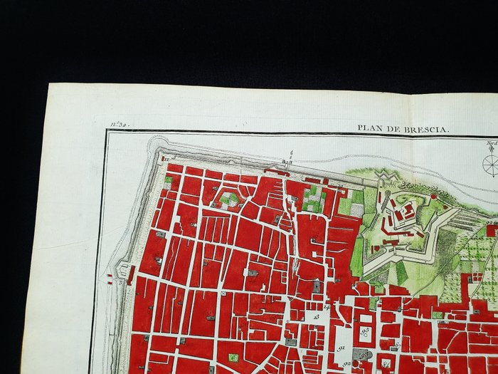 Europa - Italien / Lombardiet / Brescia; J.J.F. De Lalande - Plan de Brescia - 1761-1780