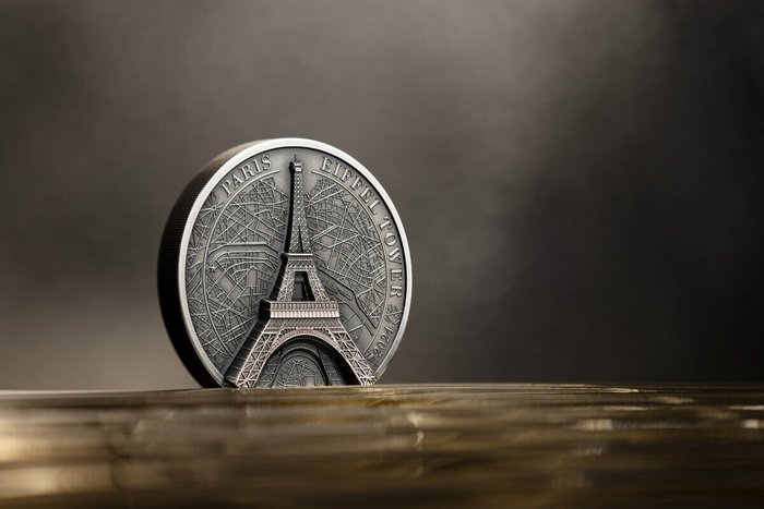 Cook-øerne. 10 Dollars 2024 Eiffel Tower - Historical Monuments, 2 Oz (999)