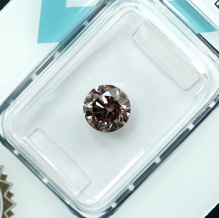 1 pcs Diamant  (Naturfarvet)  - 1.09 ct - Fancy Brunlig Gul - SI1 - International Gemological Institute (IGI)