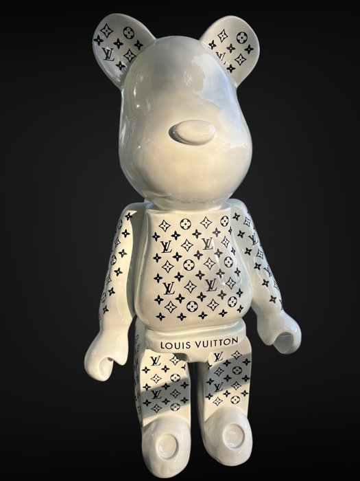 AmsterdamArts - XXL Louis Vuitton Bear statue black  white