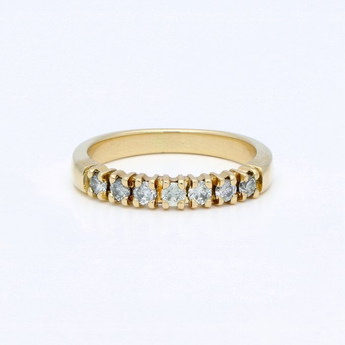 Ingen mindstepris - Ring - 14 karat Gulguld -  0.21ct. tw. Diamant (Natur)