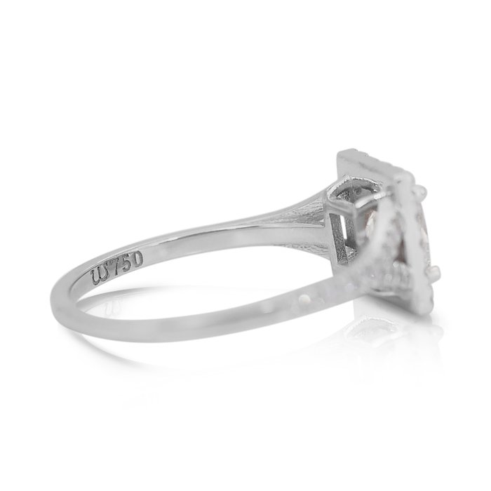 Ring - 18 kraat Hvidguld -  1.10ct. tw. Diamant (Natur) - Diamant