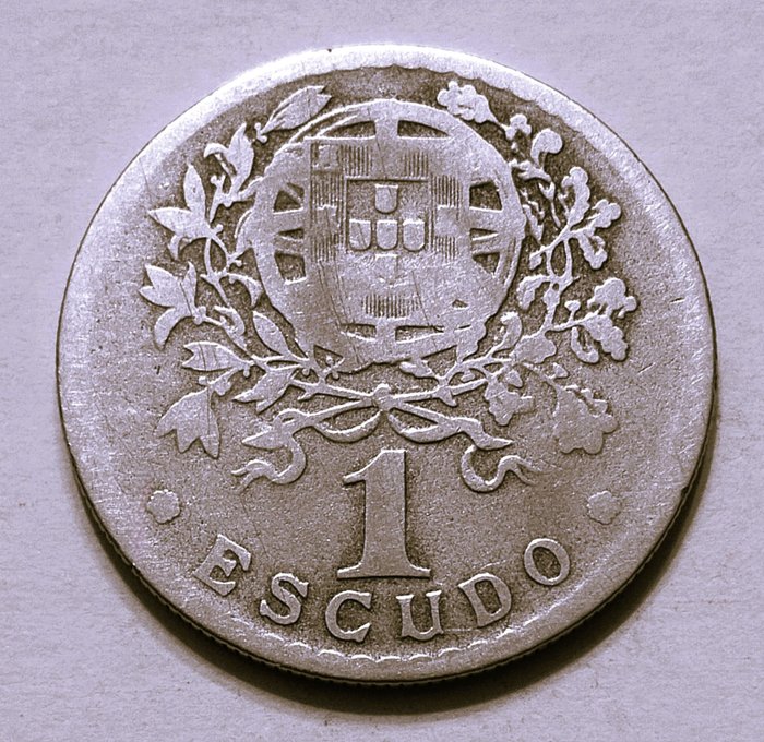 Portugal. Republic. 1 Escudo - 1935 - Alpaca - Muito Rara  (Ingen mindstepris)