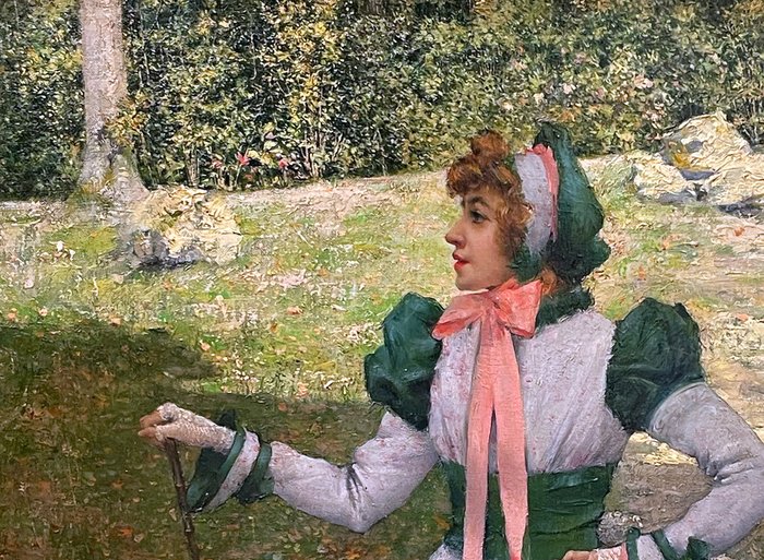 François Martin-Kavel (1861 - 1931) - Élégante dans le Jardin Ensoleillé