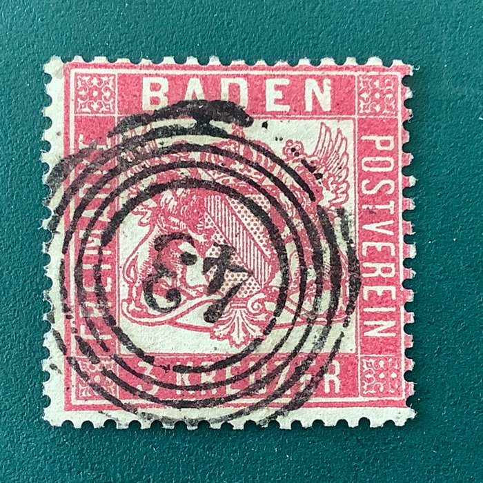 Baden 1862 - 3 Kreuzer våbenskjold - godkendt Senf - Michel 16