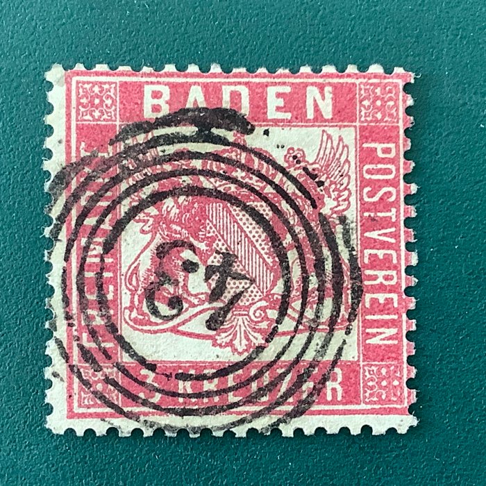 Baden 1862 - 3 Kreuzer våbenskjold - godkendt Senf - Michel 16