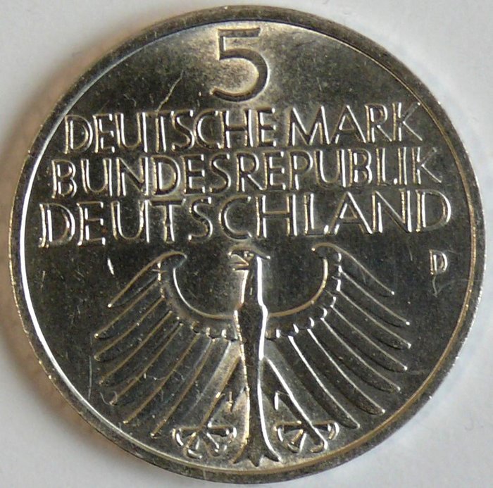 Tyskland. 5 Mark 1952-D. 100 Jahre Germanisches Museum.