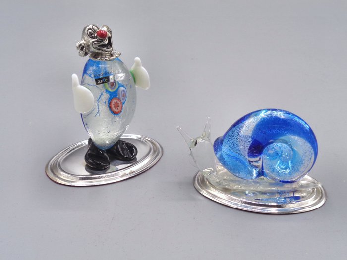 PG-MIANI Argenteria - Statuette - Murano (2) - .925 sølv, og Murano glas