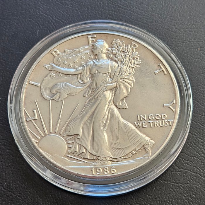 Förenta staterna. 1 Dollar 1986 American eagle, 1 Oz (.999)  (Ingen mindstepris)