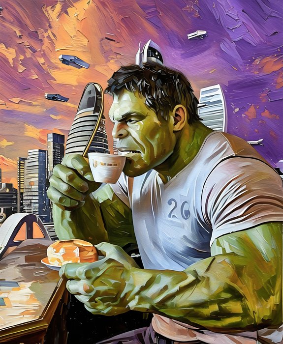 fantomas - Hulk fa colazione - by Raffaele De Leo - Giclèe Fine art 3/30