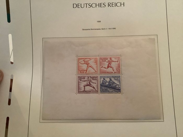 Tyske Kejserrige 1936/1937 - 8 på hinanden følgende blokke med Olympiske Lege og Hitler - Michel blok 4/11